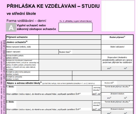 Podání přihlášky ke studiu
