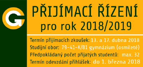 Přijímací řízení 2018